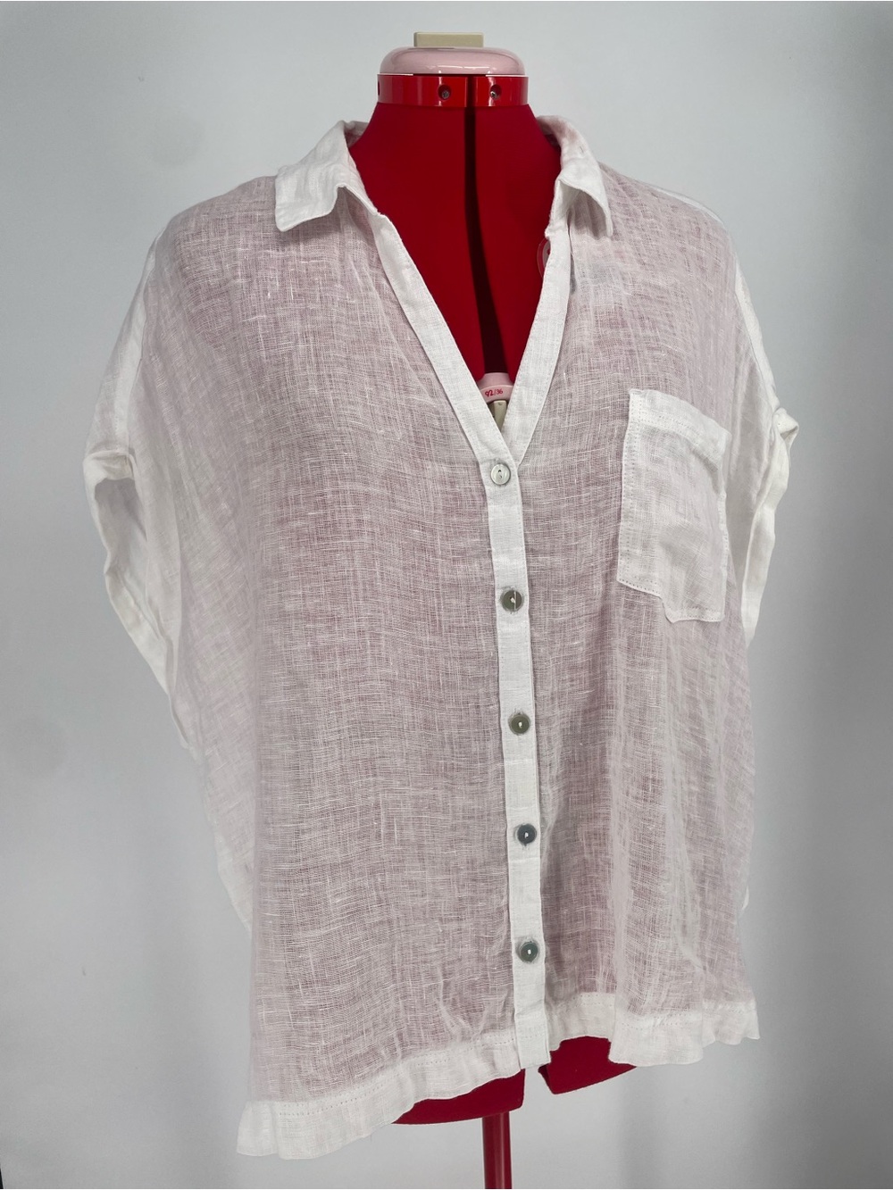 C&C California 100% Linen White Lightweight Sleeveless Button Down Casual Shirt